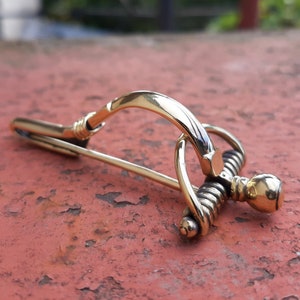 Bronze roman brooch, Fibula, 3 - 4 Century AD, Сrossbow-type, Middle Ages, Kievan Rus, Medieval jewelry, Reconstruction, Clasp, Roman pin