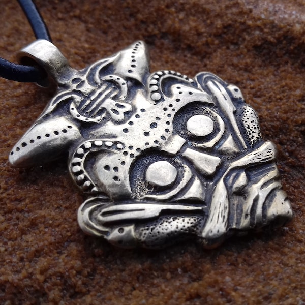 Mask of Odin, Mask of Loki, Loki pendant, Scandinavian amulet, Nordic, Slavic jewelry, Viking jewelry, Borre, Asatru, Pagan, Loki mythology