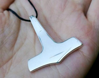 Silver Mjolnir Necklace, Thor's Hammer Pendant, Viking Jewelry