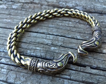 Bracelet viking en bronze, bijoux viking celtique, bague de bras Ragnar Lothbrok, bracelet de couple Dragon, bracelet torc nordique, brassard viking homme