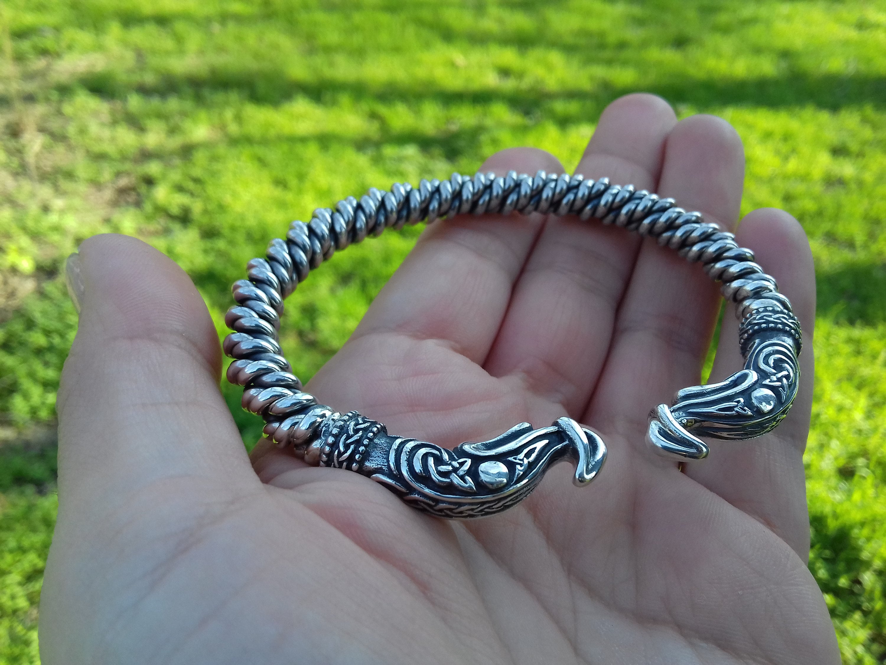 Viking bracelet Silver Ragnar Lothbrok Viking jewelry Etsy