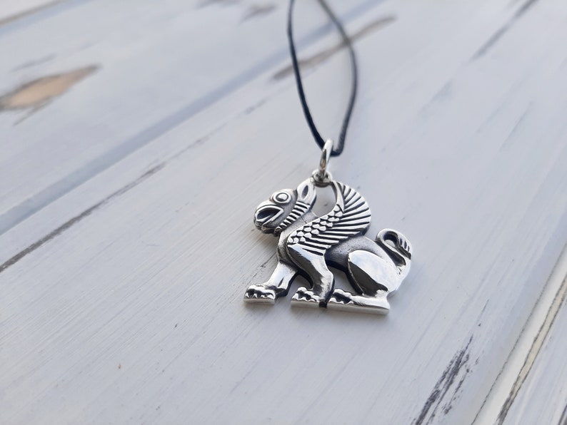 Gryphon salver pendant, Griffon, Fantasy pendant, Historical necklace, Pagan jewelry, Replica, Griffin medieval, Mythical lion, SCA, Slavic image 8