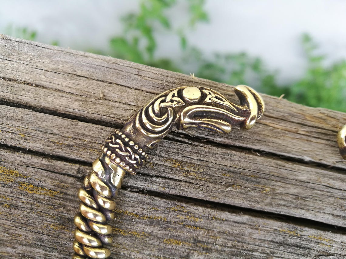 Bracelet Viking Ragnar Lothbrok - Jonc Guerrier En Bronze Massif - Art Viking Neuf Avec étiquettes