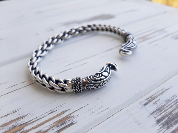 Pulsera vikinga de plata, anillo de brazo Ragnar Lothbrok, joyería vikinga,  brazalete de par dragón, pulsera de torc nórdico, pulsera celta, hombres  brazaletes -  México