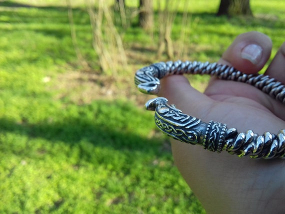 Celtic Wolf Torc Bracelet – Celtic Crystal Design Jewelry