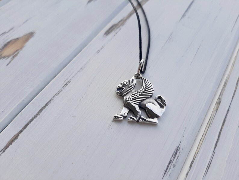 Gryphon salver pendant, Griffon, Fantasy pendant, Historical necklace, Pagan jewelry, Replica, Griffin medieval, Mythical lion, SCA, Slavic image 3