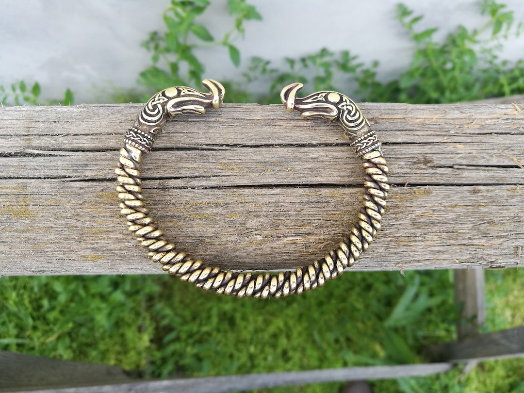 Bracelet Viking Ragnar Lothbrok – Jonc Guerrier En Bronze Massif, Neuf Avec étiquettes