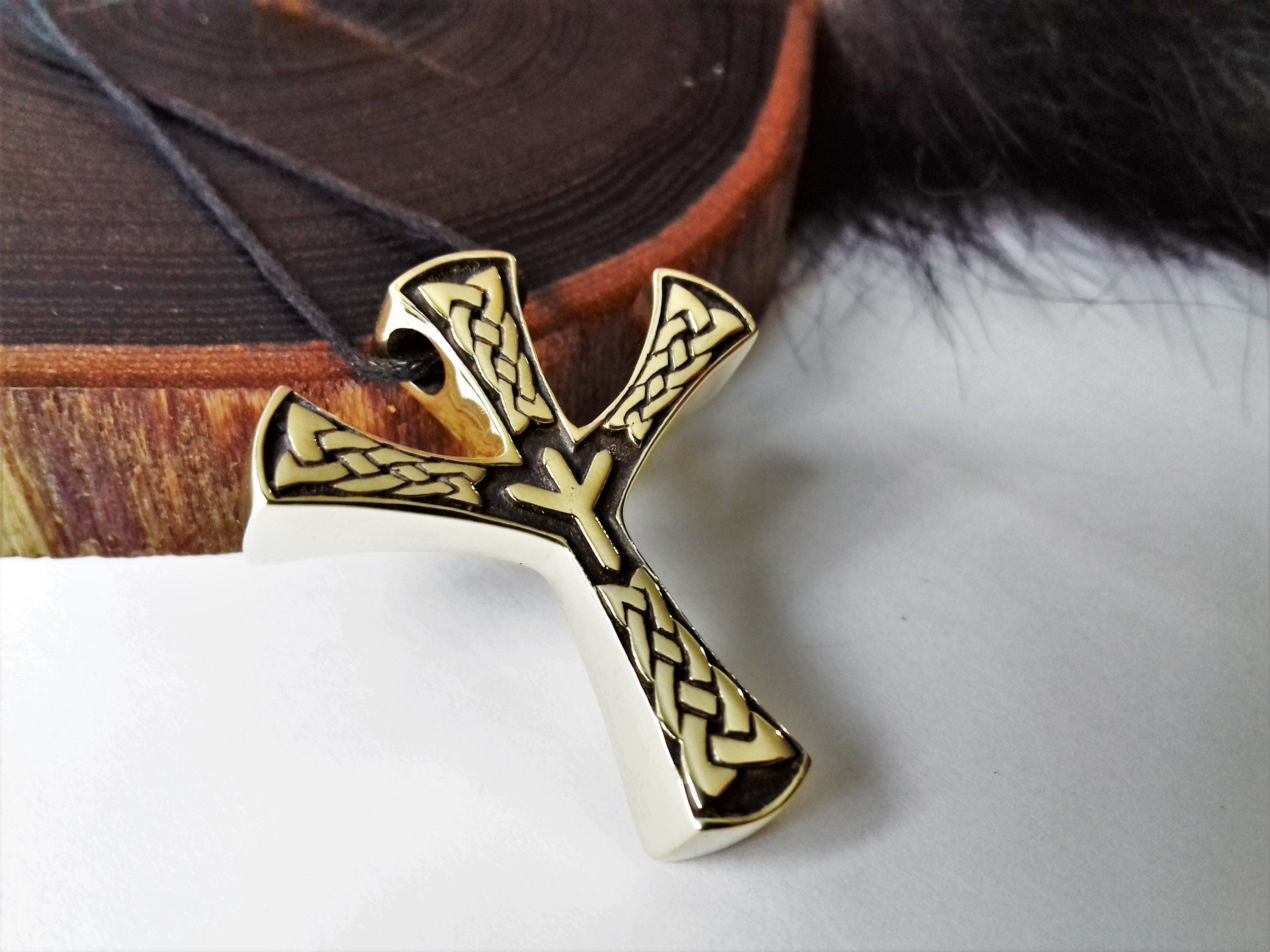 Algiz Runa Collana, Gioielli Di Viking, Occulto Gioielli, Gioielli - Foto 5