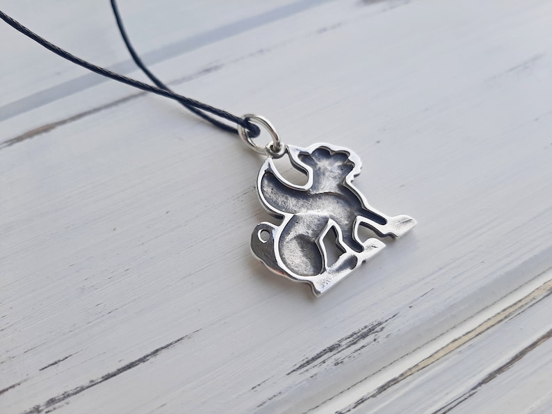 Gryphon salver pendant, Griffon, Fantasy pendant, Historical necklace, Pagan jewelry, Replica, Griffin medieval, Mythical lion, SCA, Slavic image 4