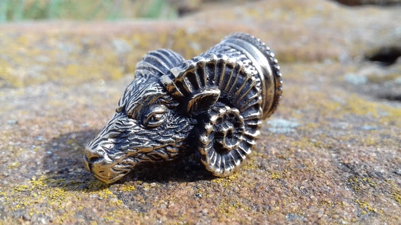 Knife pommel Ram head, Goat bolster for skewers, Guard bolster pommel, Custom knife, Knife making tools, Knife materials, Handcrafted knife