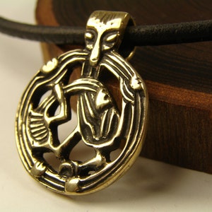 Bronze viking jewelry, Borre style, Viking pendant, Medieval jewelry, Suspension in the Borre style, Replica, Birka, Nordic, Zoomorphic, SCA