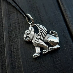 Gryphon salver pendant, Griffon, Fantasy pendant, Historical necklace, Pagan jewelry, Replica, Griffin medieval, Mythical lion, SCA, Slavic image 9