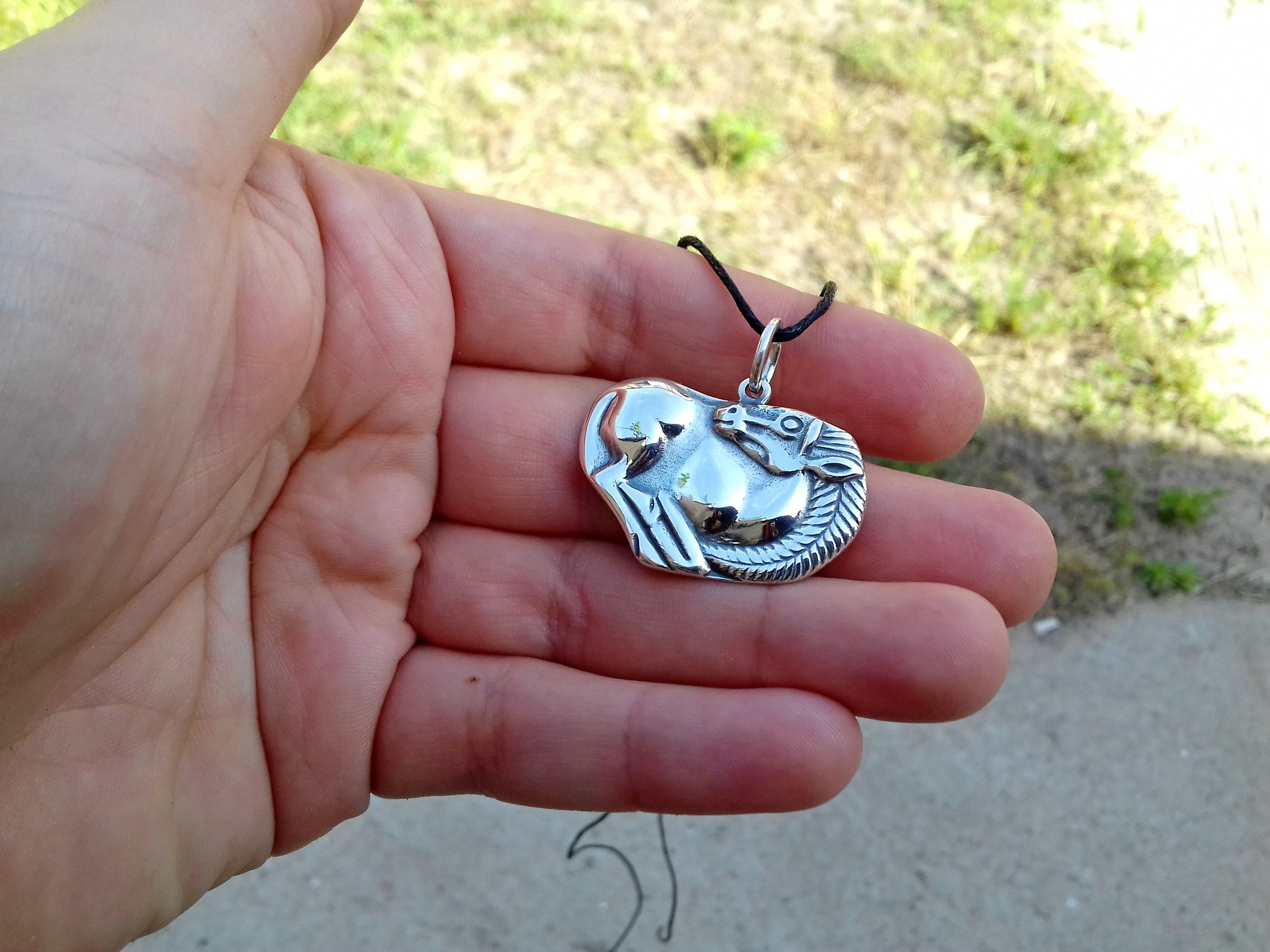 Scythians Horse Silver Necklace, Pagan Jewelry, Ancient Jewelry