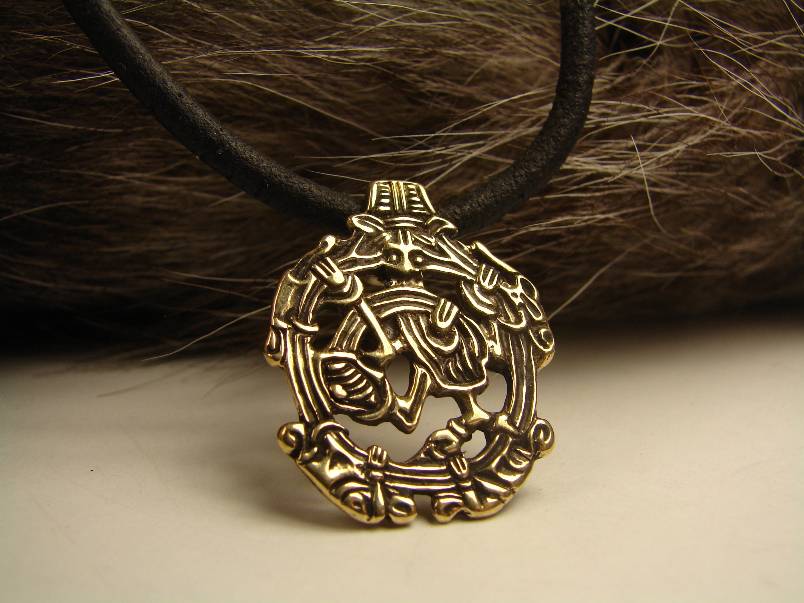 Mittelalterschmuck Kette Wikingerzeitliches Amulett Granuliert Anhänger 