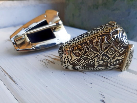 Set of 2 pieces viking brooch "bear head", Replica, Reconstruction fibula, Animal's head, Medieval, Norse, Pagan, SCA garb, Viking jewelry