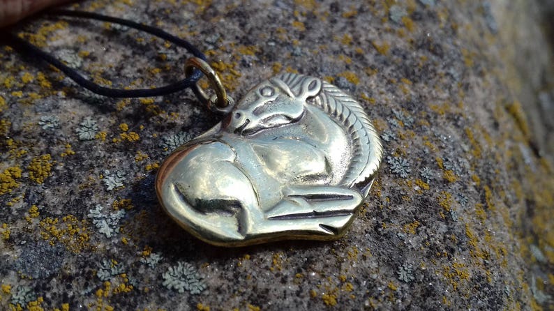 Horse bronze pendant, Scythians horse, Pagan jewelry, Medieval age, Museum Replica, Animal style, Ancient ethnic style, Oriental horse image 5