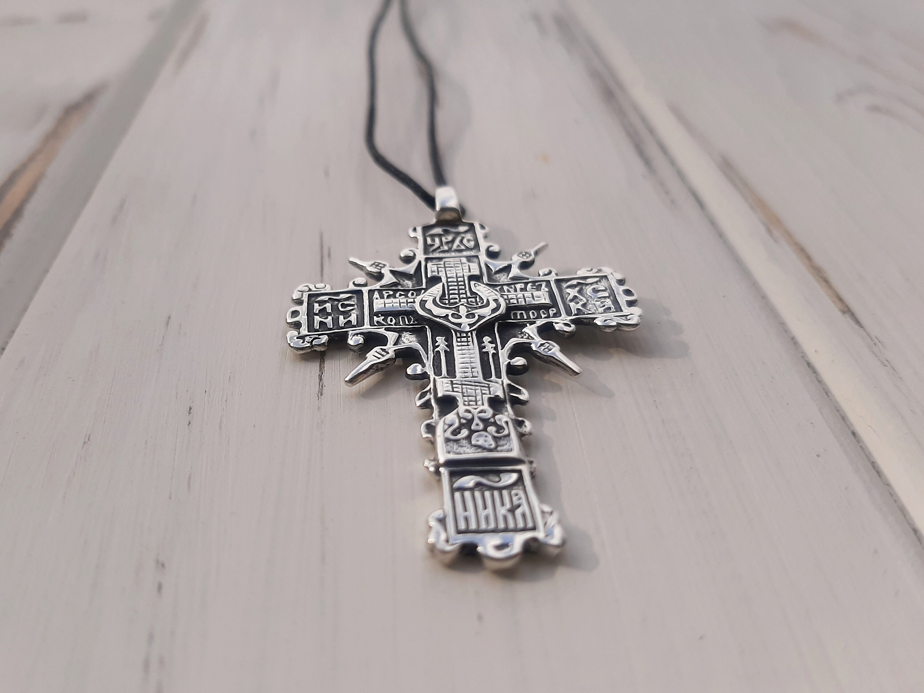 Silver Cossack Cross, Pectoral Cross Pendant 18th Century