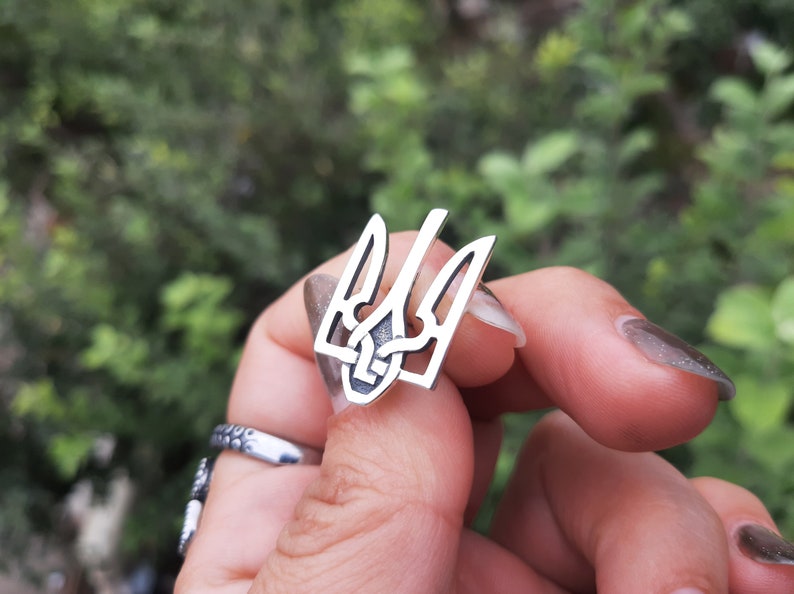 Silver Ukraine Pin Ukraine Symbol Trident Ukraine Jewelry Etsy