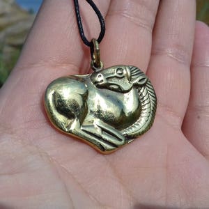 Horse bronze pendant, Scythians horse, Pagan jewelry, Medieval age, Museum Replica, Animal style, Ancient ethnic style, Oriental horse image 8