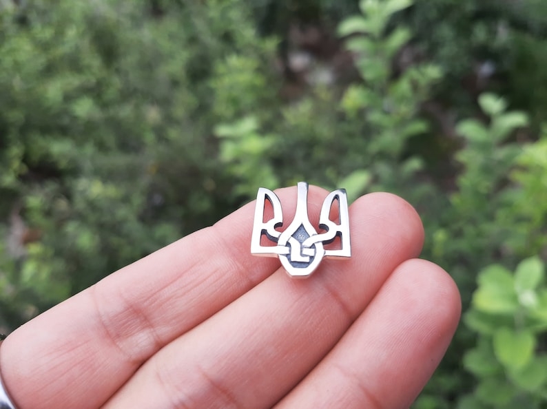 Silver Ukraine Pin Ukraine Symbol Trident Ukraine Jewelry Etsy