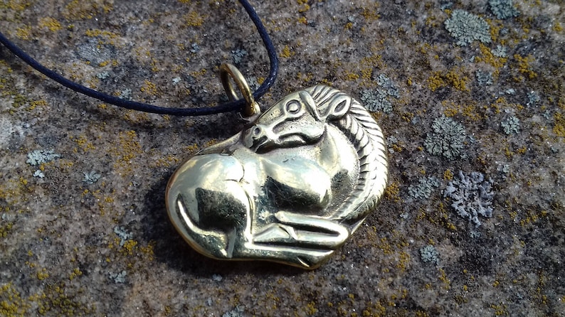 Horse bronze pendant, Scythians horse, Pagan jewelry, Medieval age, Museum Replica, Animal style, Ancient ethnic style, Oriental horse image 1