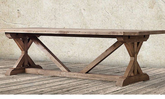 Rustic Style Dining Table And Two Benches Any Size Quality Etsy