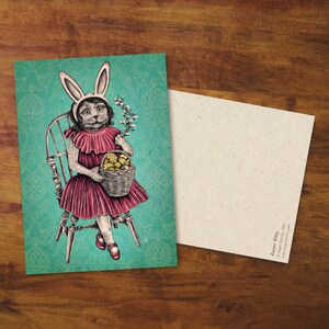 Carte postale « Easter Kitty » - Cadeau, Dessin, Chat mignon, Carte, Chat de Pâques, Courrier escargot, Animal de compagnie, Carte pour animaux de compagnie, Joyeuses Pâques, Carte postale pour chat