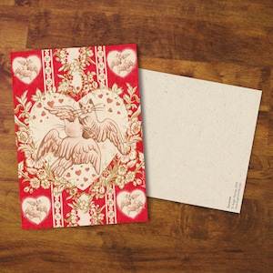 Postkarte "Lovecats" - Geschenk, Karte, Hochzeit, Valentinstag, Lustige Karte, Haustier, Katzen, Illustration, Katzenkarte