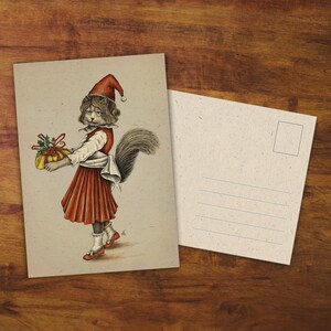 Carte de Noël chat « Père Noël » - Dessin, carte de voeux, papeterie, chat mignon, chat de Noël, carte de vœux, correspondant, courrier