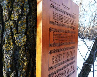 There is A Fountain Filled with Blood Easter Gift Wooden Hymn Carving