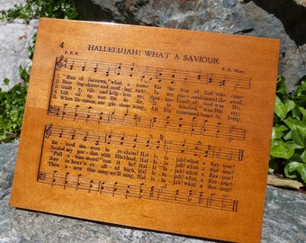 Hallelujah, What A Savior Easter Hymn Carving