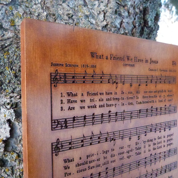 What a Friend We Have in Jesus Wooden Hymn Carving