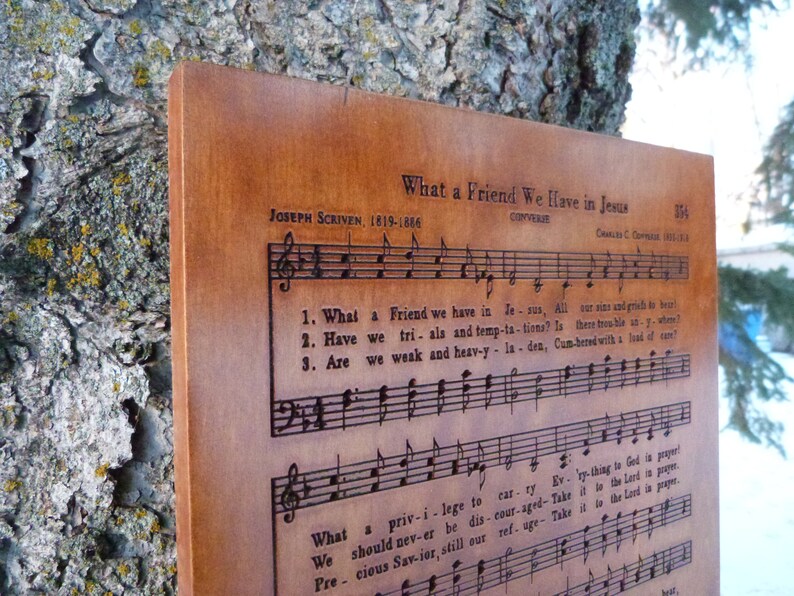 What a Friend We Have in Jesus Wooden Hymn Carving image 1