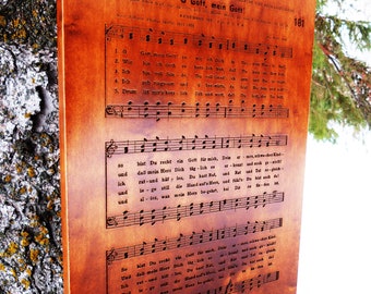 O Gott Mein Gott German Hymn Wooden Hymn Carving Grandparent gift