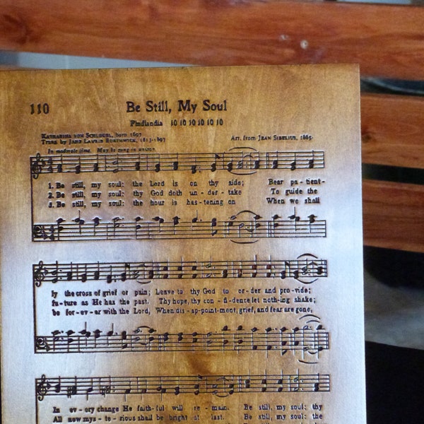 Be Still My Soul Wooden Hymn Carving