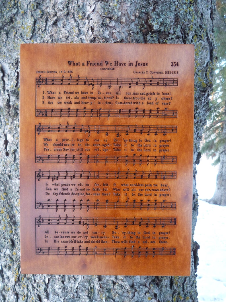 What a Friend We Have in Jesus Wooden Hymn Carving image 2