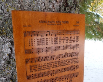 Silent Night Wooden Hymn Carving Christmas Carol Gift