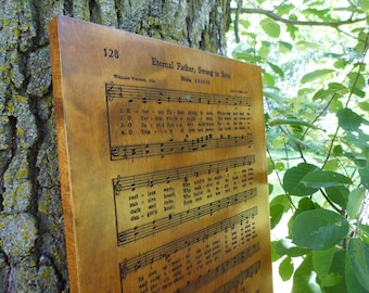 Eternal Father, Strong to Save Wooden Hymn Carving Song and Service Book for Ship and Field