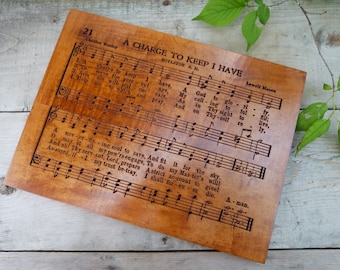 A Charge to Keep I Have (Charles Wesley Hymn Wood Carving)