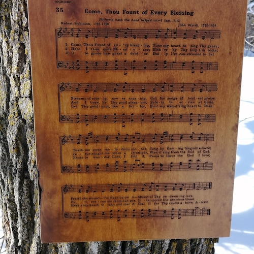 Come Thou shops Fount of Every Blessing Hymn Carving Wall Decor