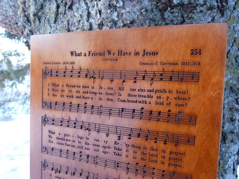 What a Friend We Have in Jesus Wooden Hymn Carving image 3