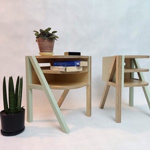 Bedside table, Nightstand, Plywood coffee table, Mint, Side table, Bedroom furniture, Bedroom, Lacquer, DIY, LK40 image 7