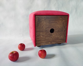 Velvet upholstered ottoman storage box, Handmade modern storage ottoman, Pink ottoman, Bedroom footstool, Toy box, Pink ottoman seat, Pouf