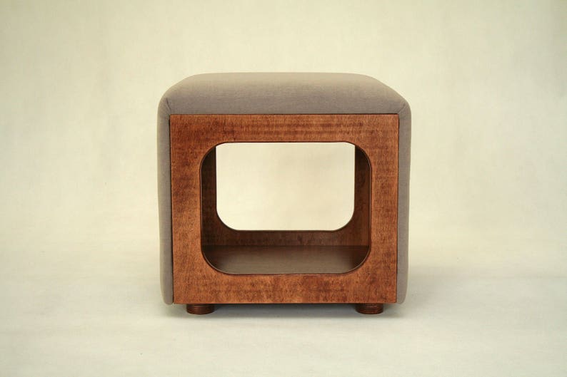 Storage Pouf Cat House Handcraft Coffee Table Footstool Bench Ottoman Gray Seat Plywood Furniture Living Room