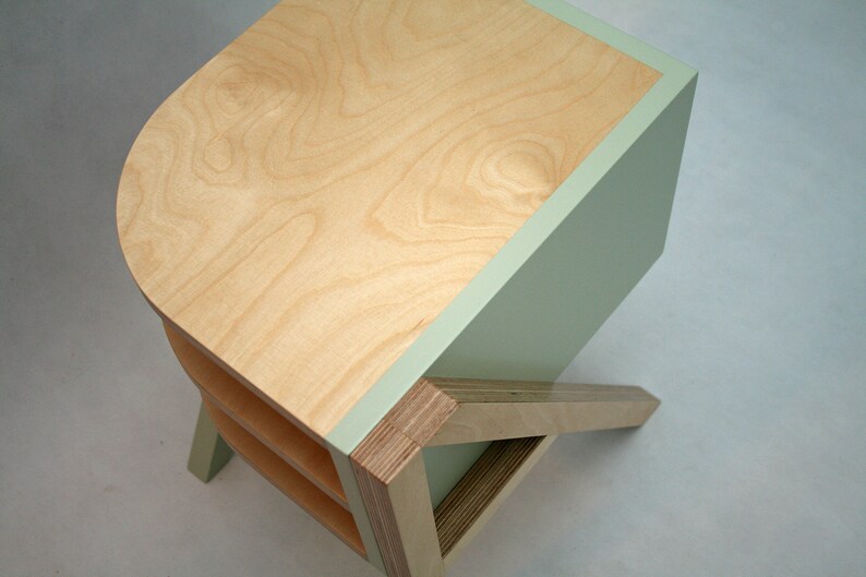 Bedside table, Nightstand, Plywood coffee table, Mint, Side table, Bedroom furniture, Bedroom, Lacquer, DIY, LK40 image 6