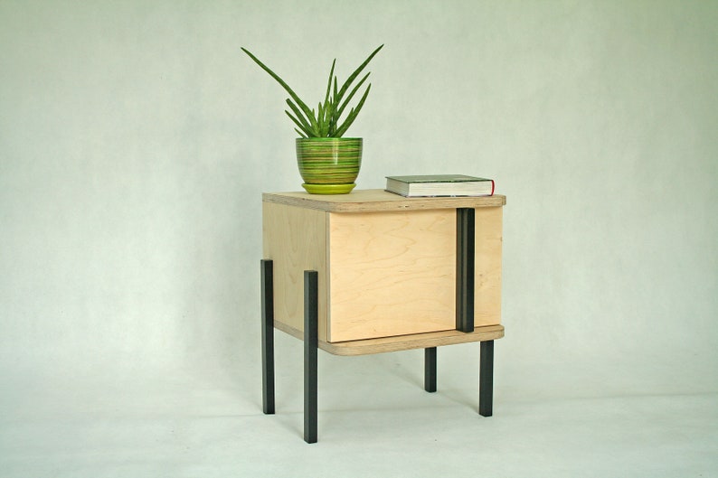 Modern nightstand Nightstand Plywood coffee table Black Etsy