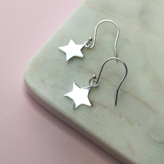 Silver Star Earrings Small Star Earrings Star Jewelry Star