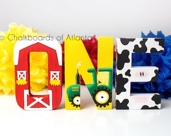 Barnyard Birthday Decorations, Farm Birthday, Barnyard ONE Letters, Barnyard 1st Birthday