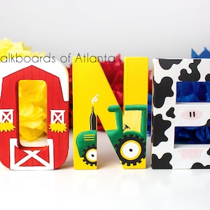 Barnyard &quot;ONE&quot; Letters: Farm 1st Birthday Decorations