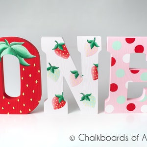 Strawberry 1st Birthday Letters, First Birthday, Strawberry Letters, Strawberries, ONE Letters, 1st Birthday